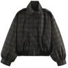 Womens French Fashion Casual Pleated Pilot Jacket Short Coat