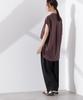 Nano Universe Linen French Sleeve F Anti-Smell Shirt, Women's, 050, Brown, 673-5121302
