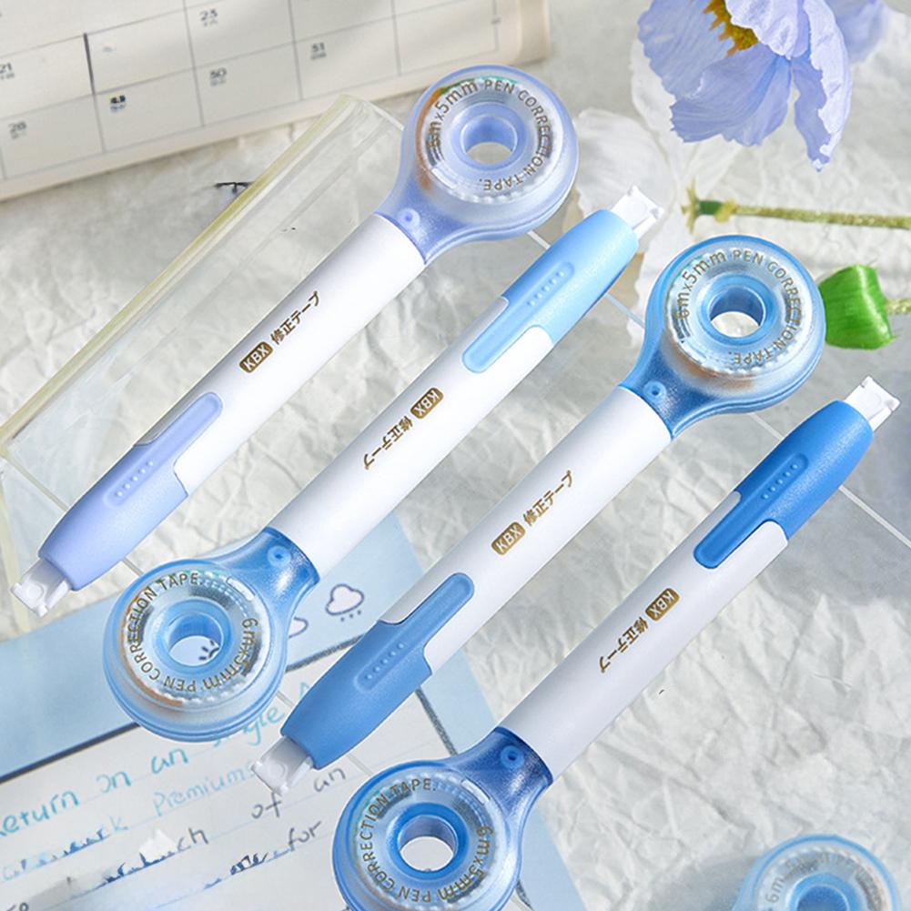 4Pcs Correction Tape Macaron Color Creative Design Corrector of Pen Shape Comfortable Holding Kawaii Stationery School Supplies