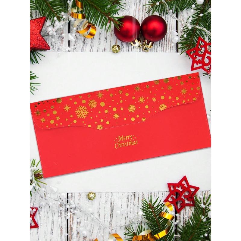 Christmas Envelopes For Money, Christmas Cash Envelopes With Golden Foil Design, Merry Christmas Decoration, Festive Accessory, For Party/Holiday/New