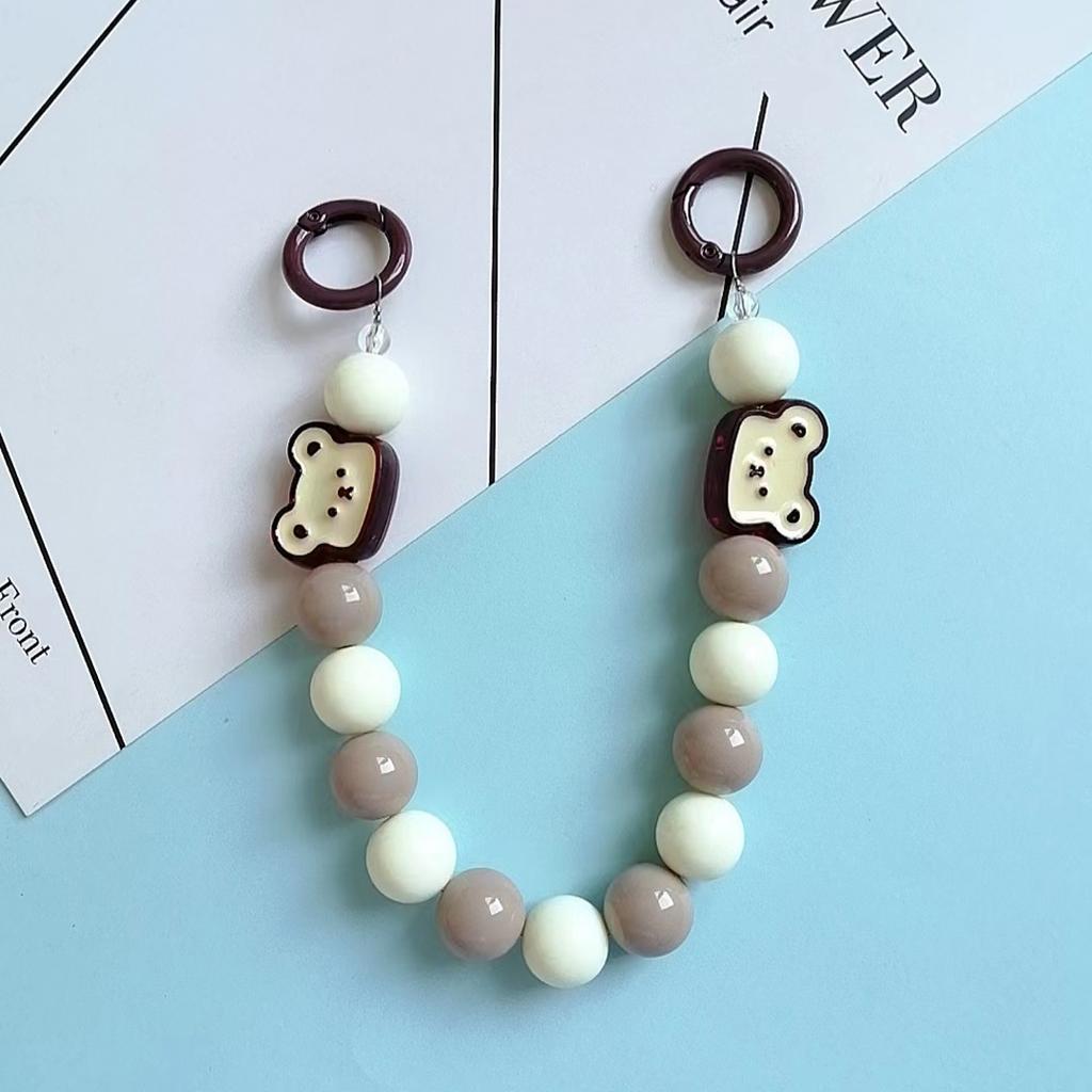 Colorful Beaded Flower Keychain, Kawaii Acrylic Flower Bag Charm with Clip
