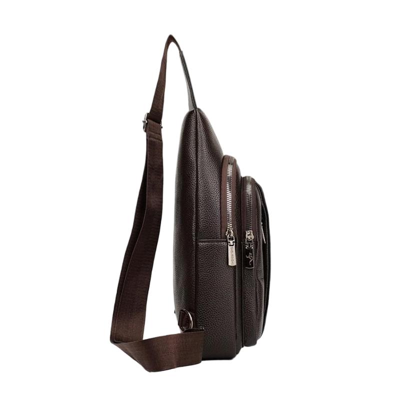 2026 Brand Men's Chest Bags Casual Simple Men's Shoulder Bag Large Capacity Multi-compartment Soft Leather Crossbody Bag