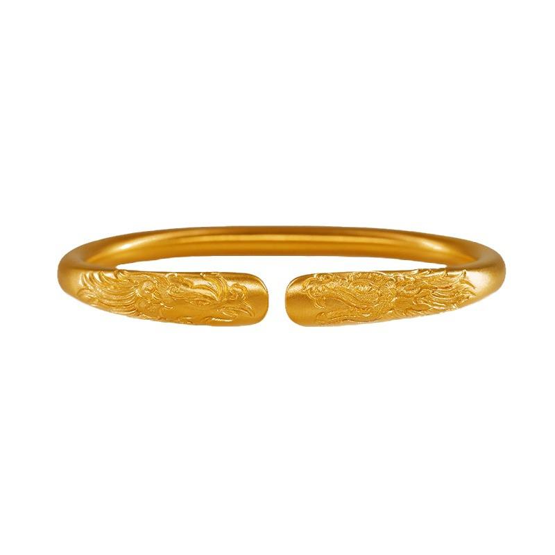 Vietnamesiskt Guld Drake Fenix Armband: Antik mässingsmetod, Förgyllt, Lyckosam smycke för damer