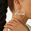 New North Personalised Name Earrings Stainless Steel Jewelry Gift Waterproof Customized Letters Name Big Hoop Earrings for Women