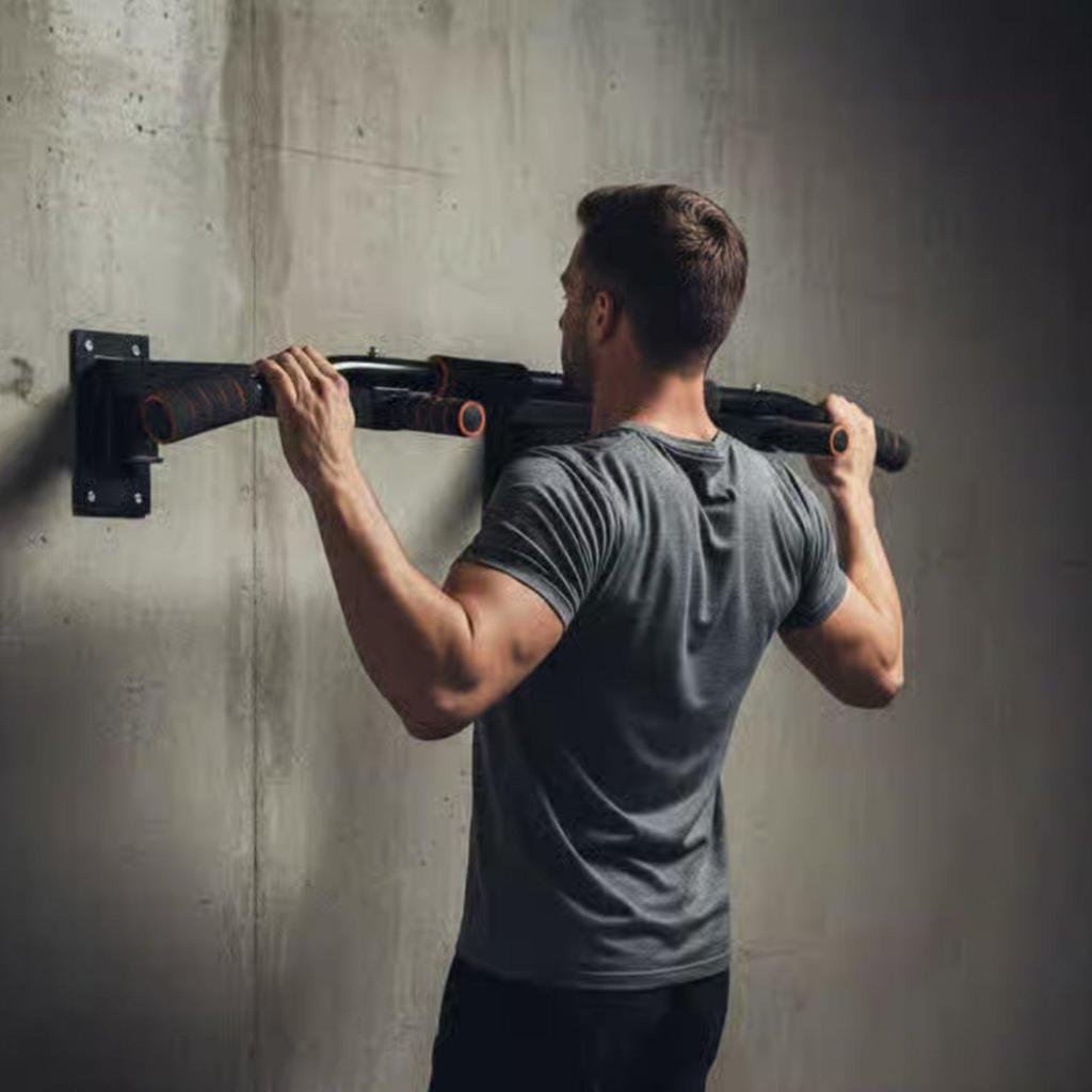 Wall Mounted Pull up Bar Non-Slip Grips Fitness Equipment Ergonomic Design