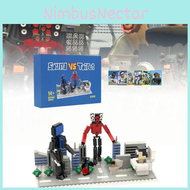 Kreatives Toilettenmann-Szenen-Bauspielzeug-Modell mit Karten für fantasievolles Spielen
