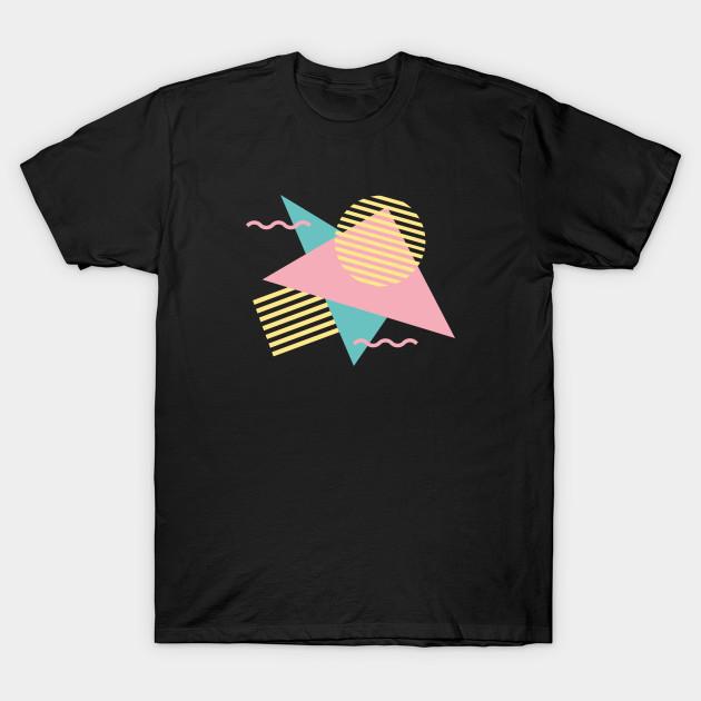 

Men Black Print T-shirt Memphis Pattern 73 / 80S Retro No-Cut Transfer Paper Print Cotton Tshirt 4XL чёрный