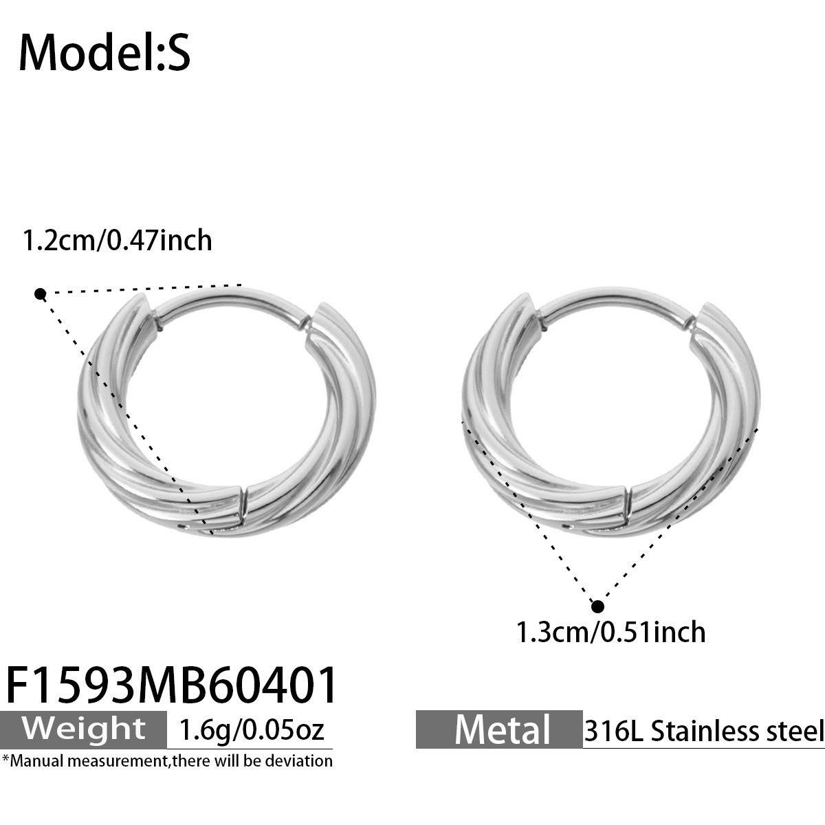 18K Gold Plated Stainless Steel Twisted Hoop Earrings - High-End Light Luxury, Non-Fading.