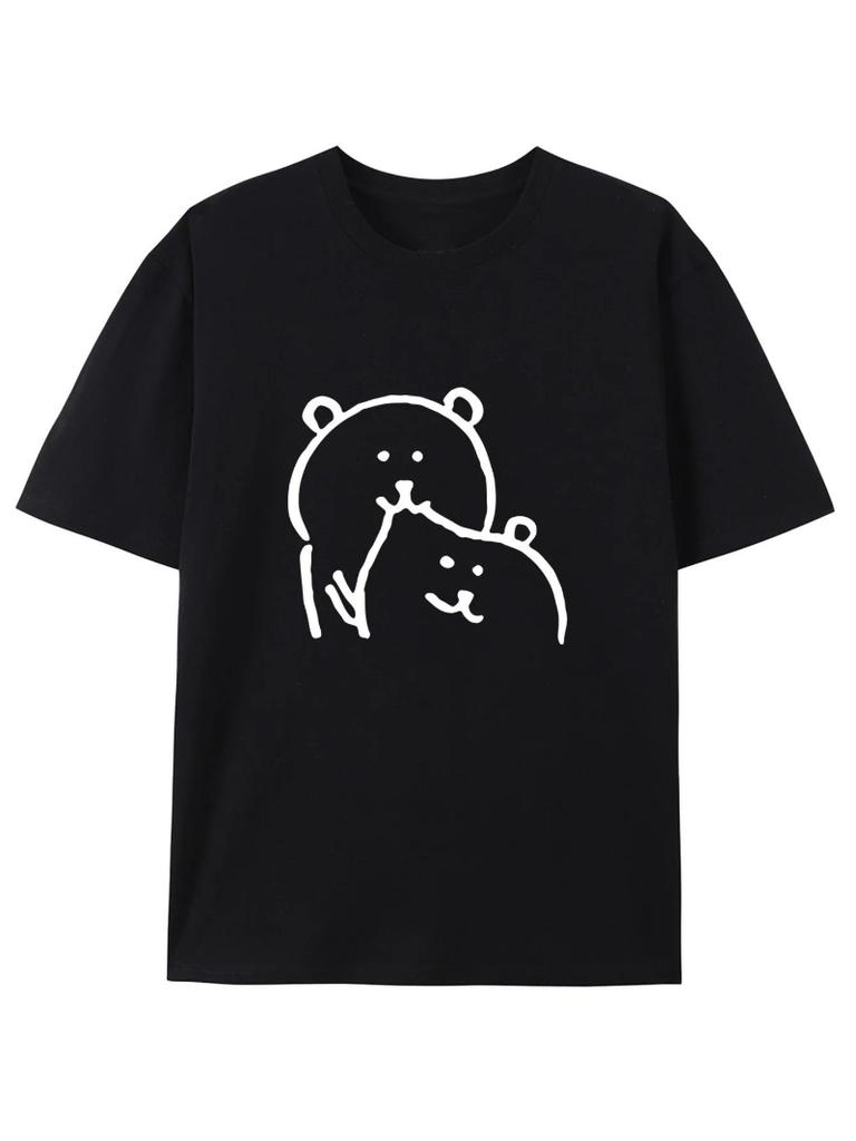 Nagano Bear Funny Tshirt 2026 Summer Casual Unisex Unisex Shortsleeved Cartoon Pattern Graphic Tees