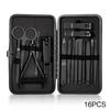 18-Piece Black Manicure Set: Nail Clippers & Art Tools