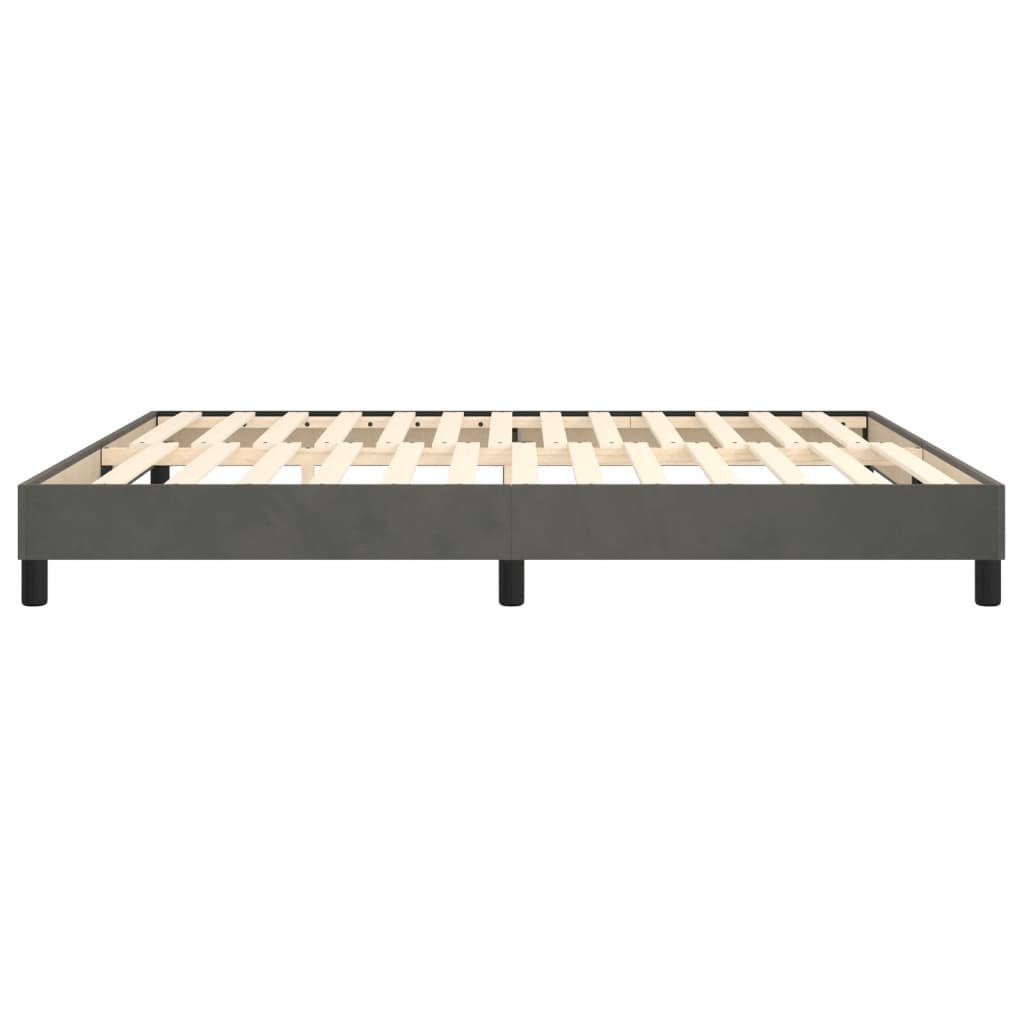 Box Spring Bed Frame Dark Gray 160 X 200 Cm Velvet