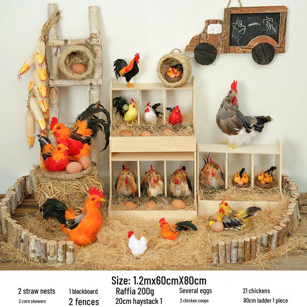 Mini-Hühnerstall Landschaftsdekoration für Kindergarten, Villa, Hof oder Homestay-Ausstellung