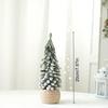 1PC Small Green Christmas Decor Plastic Christmas Tree Window Display Decor Flocked Artificial Christmas Tree