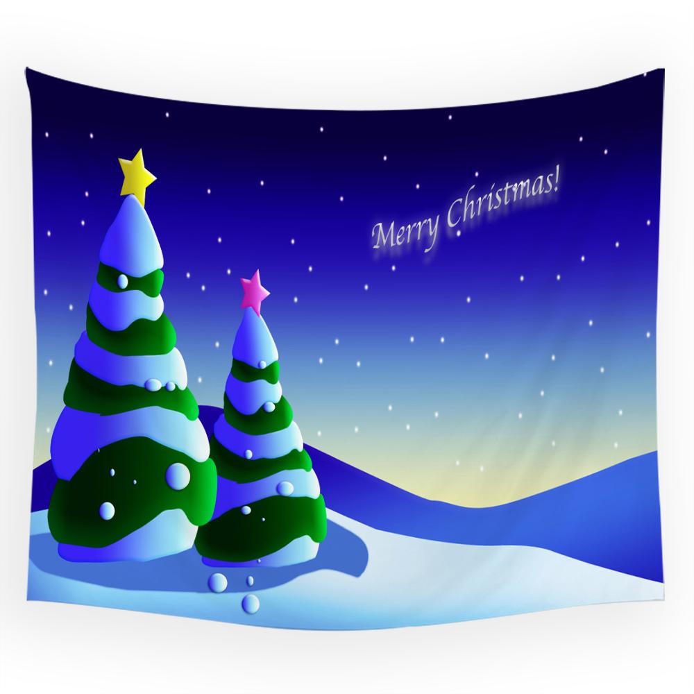 

Мультфильм Санта-Клаус креативный принт с узором гобелен для дома, спальни, гостиной, украшения стены, фон, тканевый гобелен 100x75cm