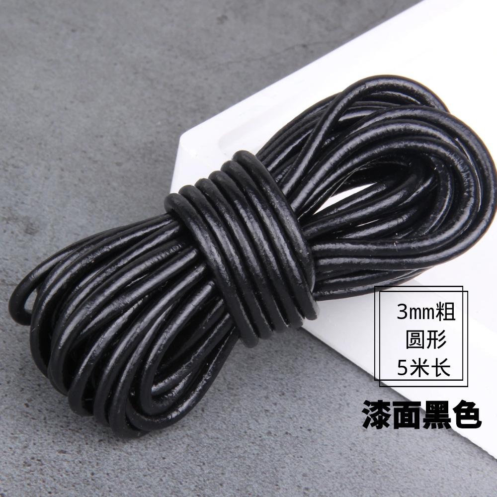 Diy Jewelry Material Handmade Beaded Accessories, Real Cowhide Strip 3Mm Wide First Layer Flat Leather Rope Bracelet Necklace Rope