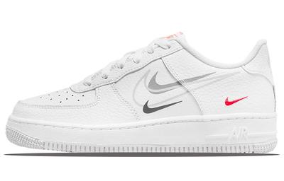 Air Force 1 Low Multi-Swoosh White Particle Grey Photon Dust Bright Crimson GS DO6486-100