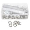 100pcs Plastic Storage Box Grommet Eyelet Kit Clothing Grommets Hole Punch Tool  For DIY Projects