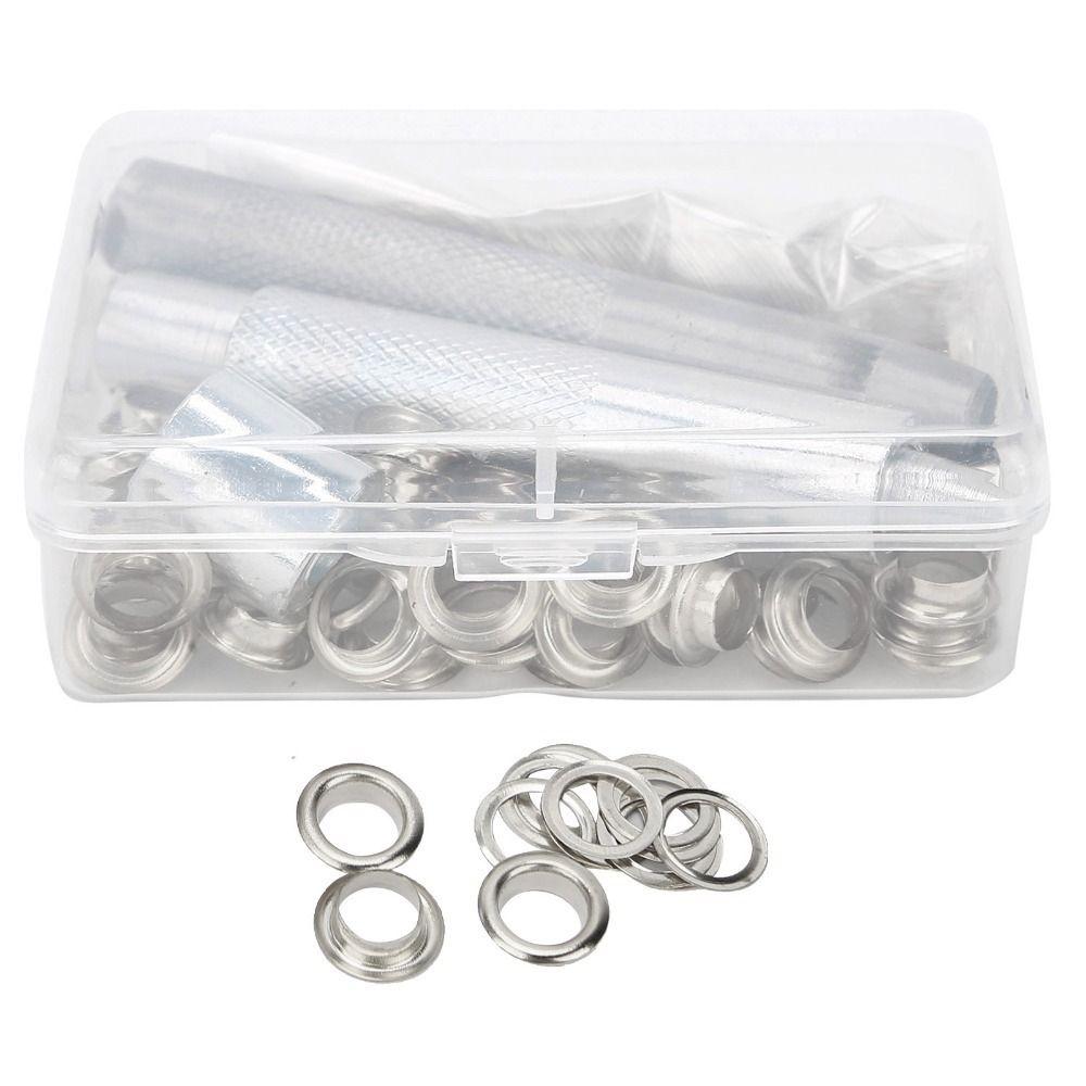 100pcs Plastic Storage Box Grommet Eyelet Kit Clothing Grommets Hole Punch Tool For DIY Projects