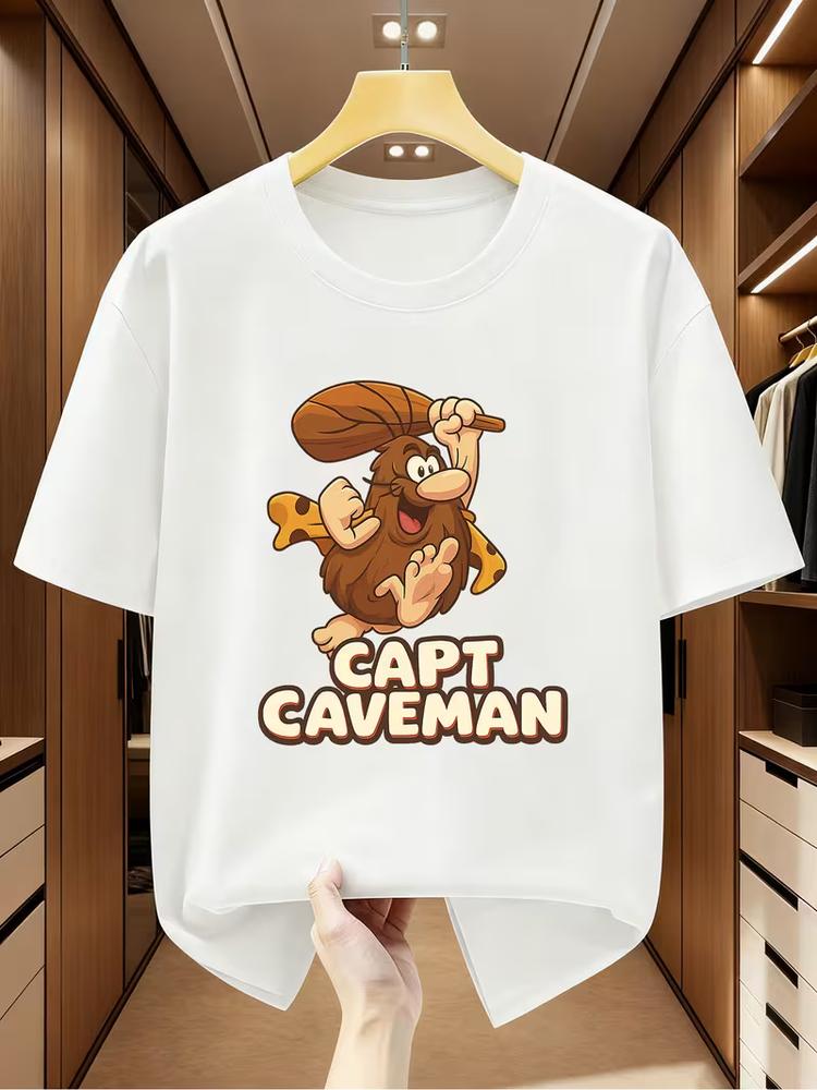 Unisexs Captain CaveUnisex T Shirt Funny Cartoon Graphic Tee Short Sleeve Summer Top S