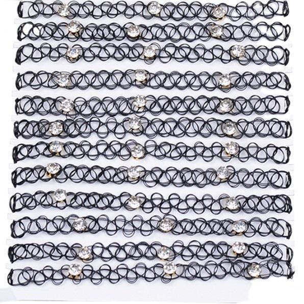 Three Diamond Fishing Line Vintage Tattoo Braided Necklace Fishing Line Collarbone Chain Choker Neck Chain Trendy