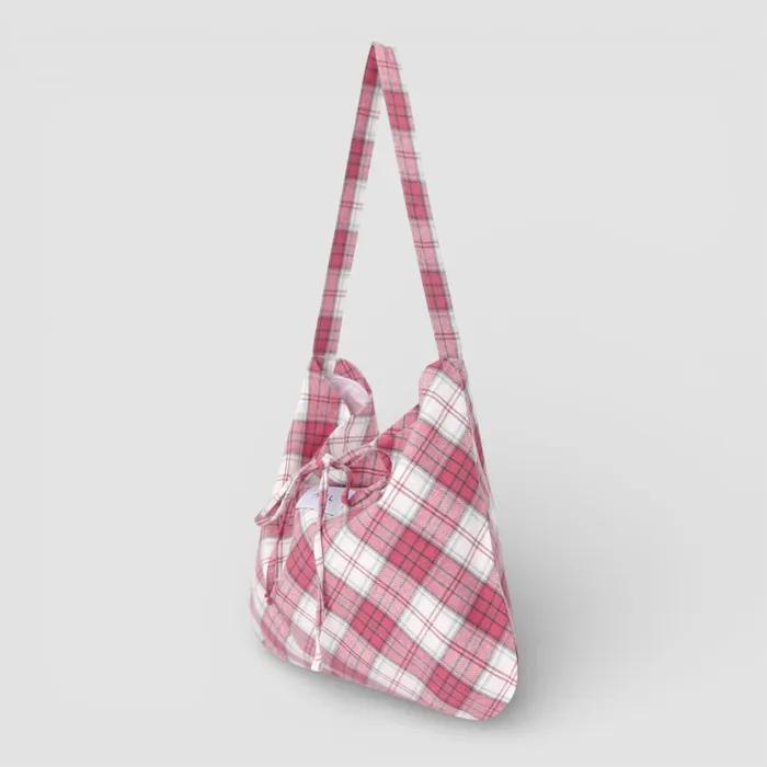 Cozy Check Shoulder Bag _[Berry]