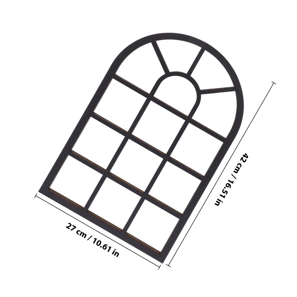 Duża rustykalna drewniana rama okienna Naklejka ścienna Samoprzylepna Zdejmowana Łukowa naklejka okienna do salonu sypialni przedpokoju