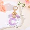 Diy A-Z Letters Keychain Metal Holder Pendent Key Chain Women Car Key Ring Simple Letter Name Key Party Gift Jewelry