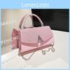 V Letter Fashionable Decoration With Glossy Material Women Chain Crossbody Bag