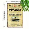 Vintage Titanic Metal Wall Art 12x8 Inch White Star Line Nautical Sign Historical April 10 Commemorative Decor
