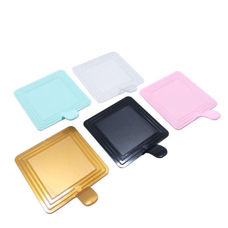 Одноразовые квадратные пластиковые подносы для муссовых тортов