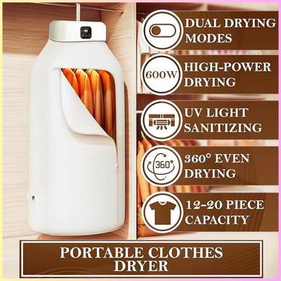 Portable Clothes Dryer 220V 600W Smart and Convenient Quick-drying with Timing Intelligent Heating Clothes Drying