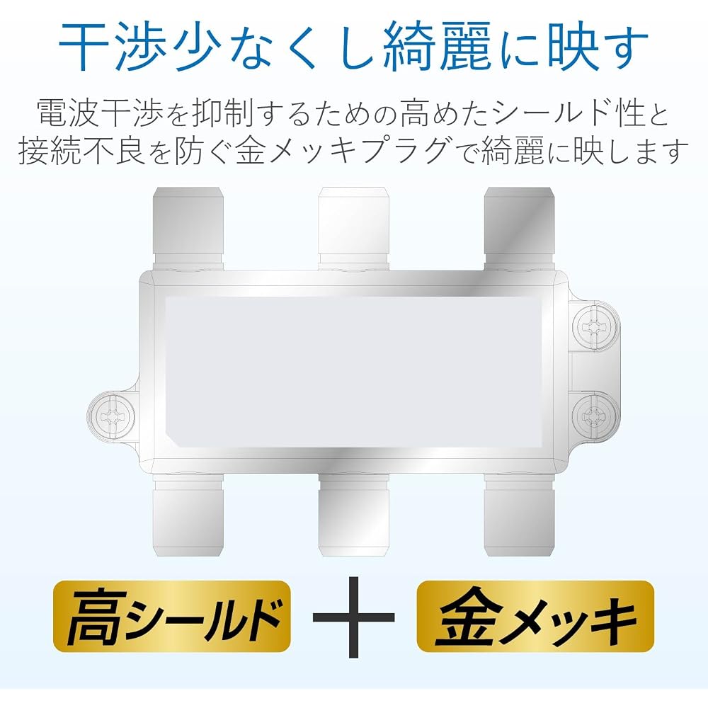 DX Antenna Splitter [2K 4K 8K Compatible] 5-Way Splitter, All Terminals Powered, Gold-Plated Plugs, F-Type Connectors, Die-Cast High-Shielding Structu