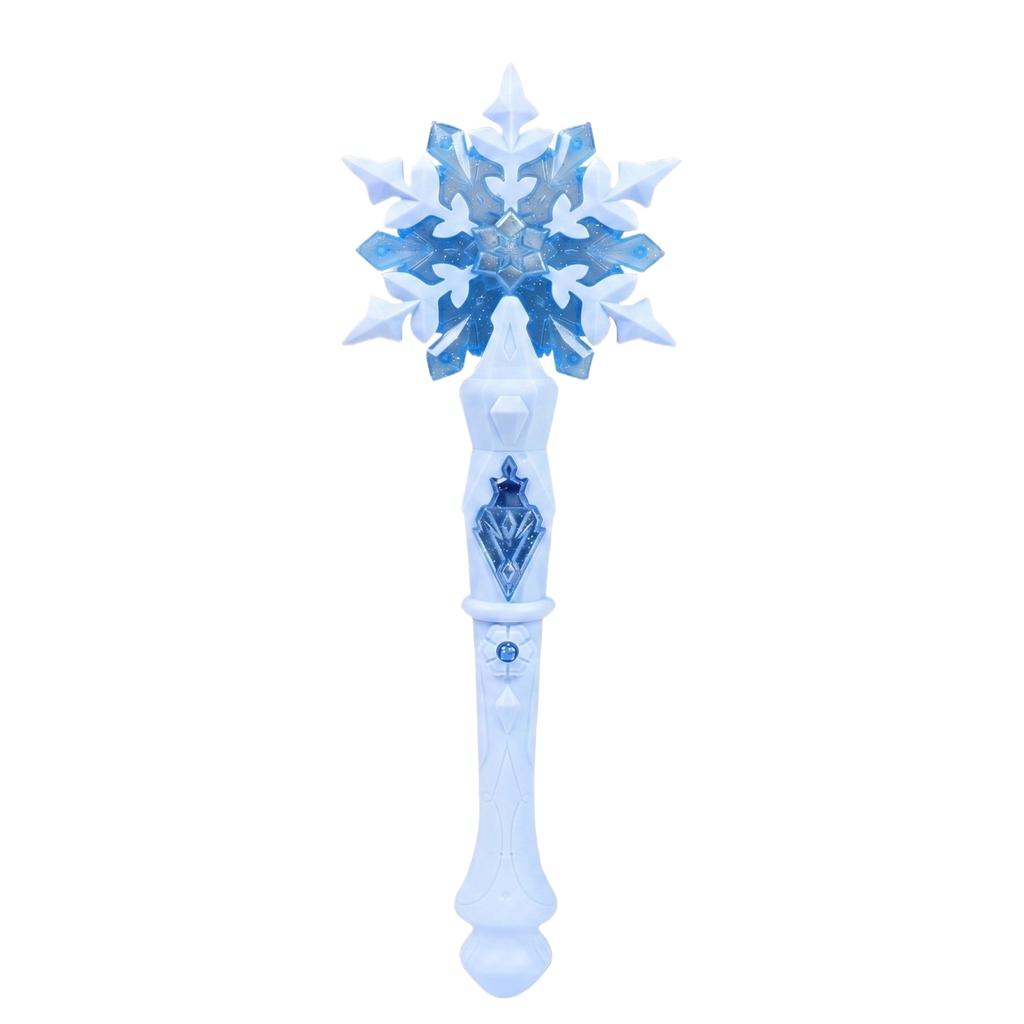 Kids Light Up Snowflake Magic Wand with Sound Effects Touch Activated Electronic Fairy Stick for Role Play and Costume Parties