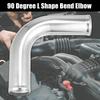 X AUTOHAUX Intercooler Air Intake Intercooler Aluminum 100mm Leg 90 Degree Bend Silver Tone Pipe, Tube, Hose, Alloy, Length, Elbow, 2"