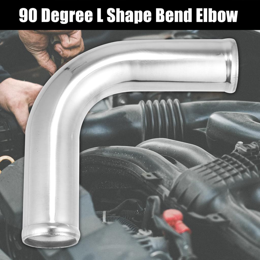 X AUTOHAUX Intercooler Air Intake Intercooler Aluminum 100mm Leg 90 Degree Bend Silver Tone Pipe, Tube, Hose, Alloy, Length, Elbow, 2"