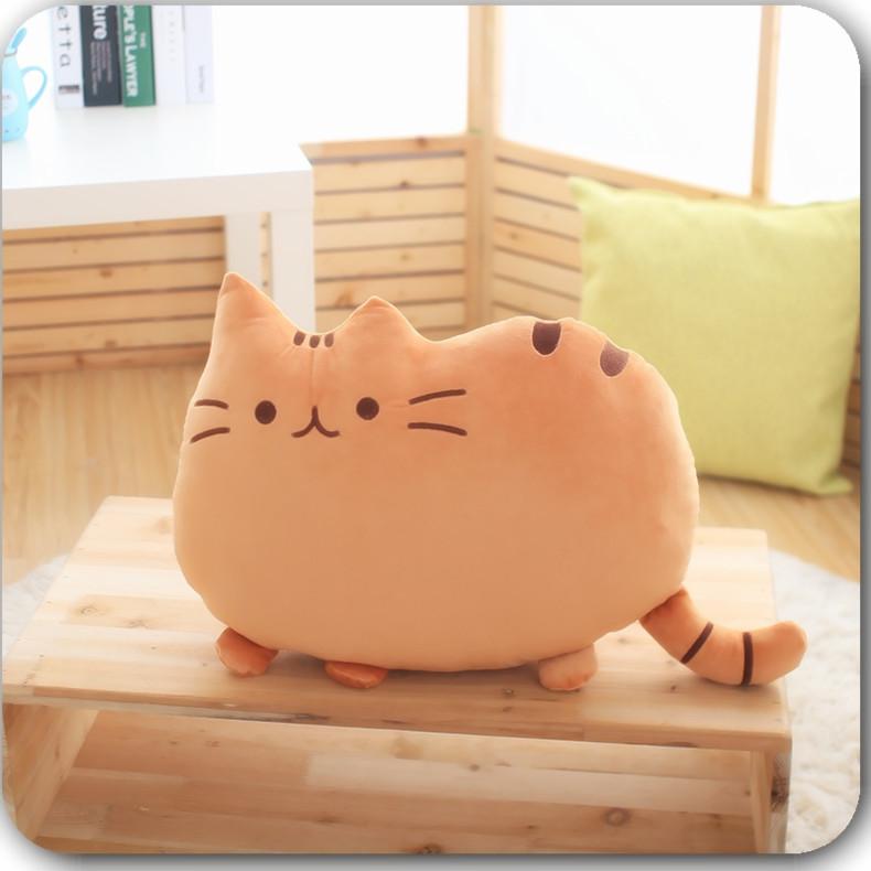 Kawaii Cat Pillow Plush Toy with PP Cotton for Kids Baby Big Cushion Cover Soft Doll Gift for Friends Birthday Present 40x30cm коричневый