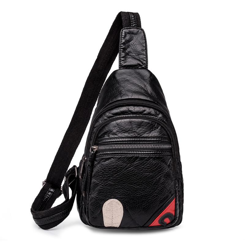 Shoulder bag, breast bag, women's bag, women's messenger, new fashion, soft leather texture, portable and large capacity
