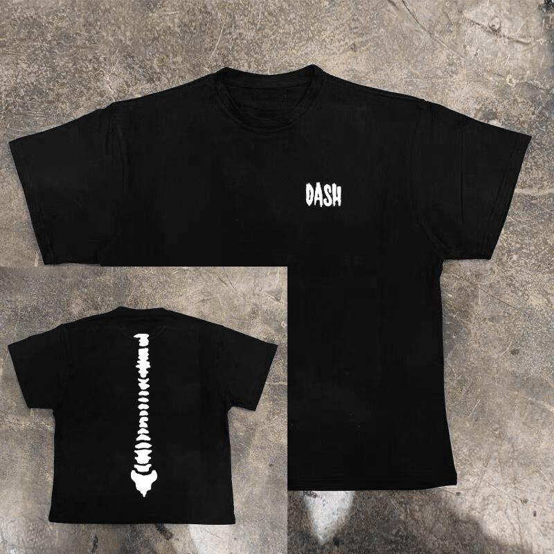 Smallscale Trendy Brand American Retro Hiphop Shortsleeved for Men West Coast Trendy Brand Rugged and Cool Halfsleeve Top M