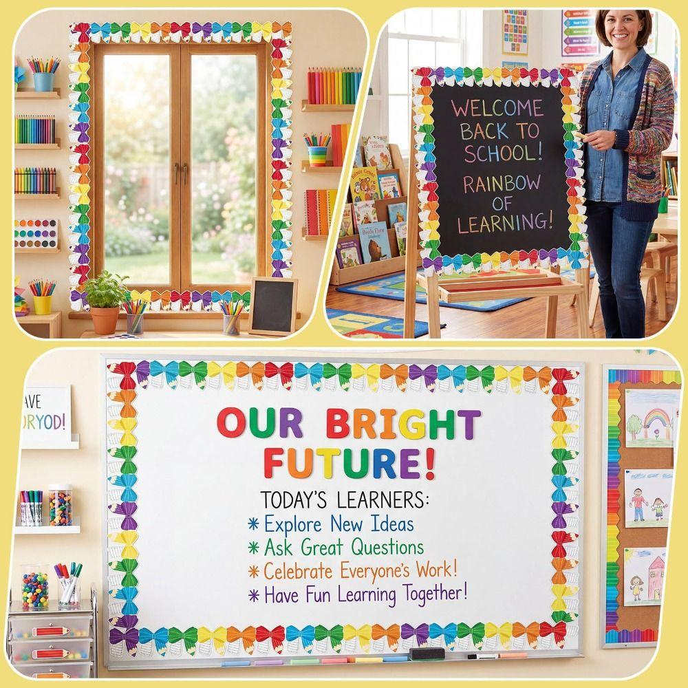 Self-Adhesive Bulletin Board Trim Blackboard Decorative Stickers  for Classroom Decorations
