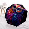 1 PC Automatic Folding Umbrella - Owl Artwork Pattern, Portable & Foldable Design with 8 Ribs, Christmas Birthday Gifts