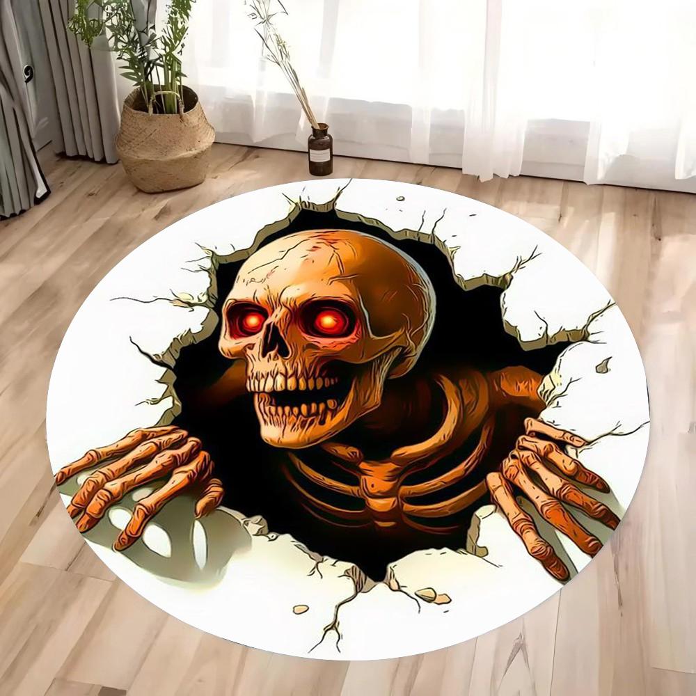 3D Halloween Horror Circular Carpet Doomsday Zombie Carpet Suitable for Bedroom Area Carpet Living Room Home Decoration Gifts