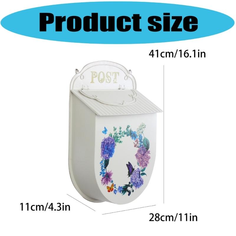 Wall Mounted European Styles Mailbox Durability Iron Construction For Patios Yard And Porch Decoration