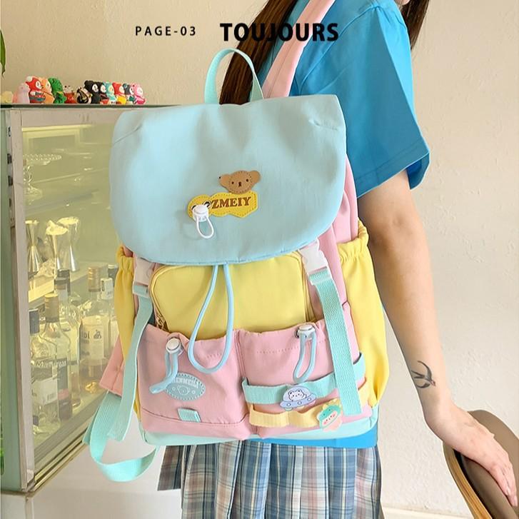 Schoolbag Japanese backpack female Korean version simple and cute student shoulder bag niche travel bag Mori messenger bag