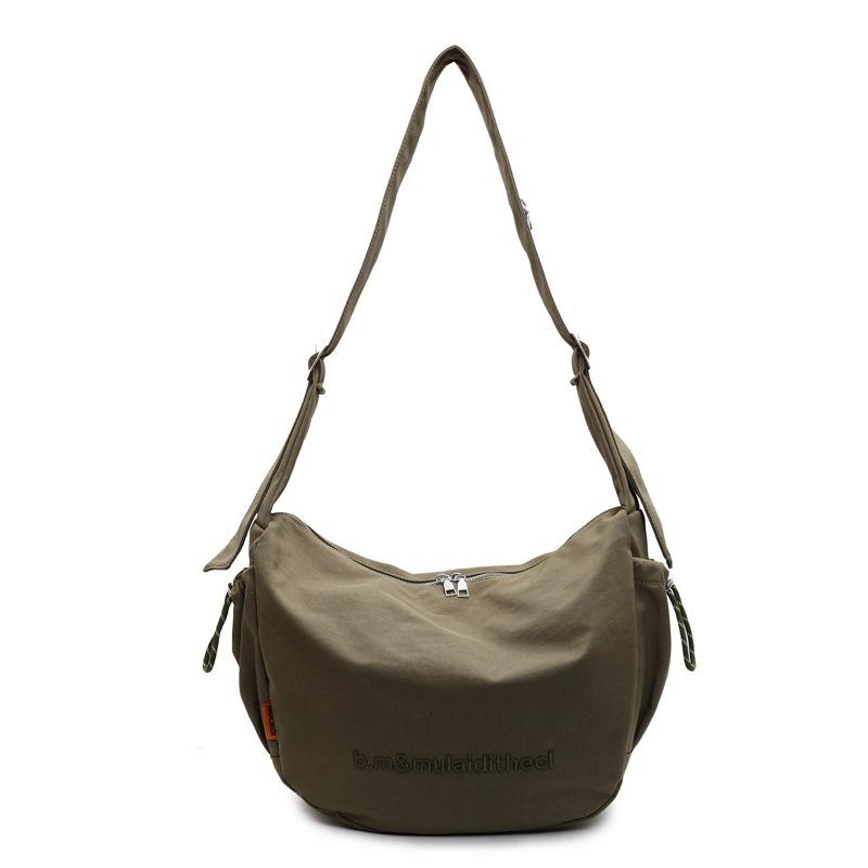 Nylon Cloth Large-Capacity Fashion Casual Bag Fashion Spring And Summer Foreign Style Solid Color Shoulder Messenger Bag Women'S Bag Tide