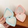 Heart Hair Brush with Mirror 2 In 1 Soft Bristles Scalp Massage Folding Brush Anti Static Comb Hair Styling Tools