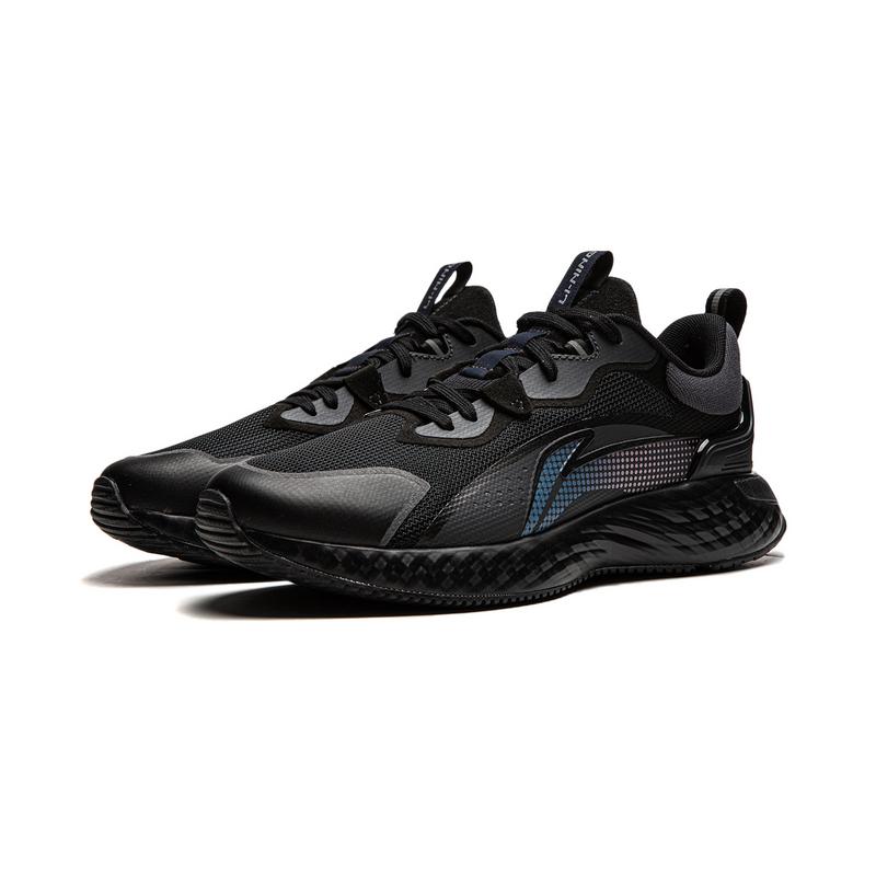Li-Ning Comfortable Fashionable Simple Non-Slip Wear-Resistant Lightweight Low-Top Casual Shoes Men Casual Shoes Black AGLU187-4