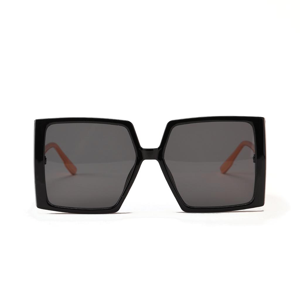 Glasses 2244 Square Large Frame Metal Glasses Legs Jelly-Colored Sunglasses Women, Sunglasses Men