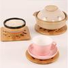 Natural Bamboo Trivet Mat Set, Kitchen Wood Hot Pads Trivet, Heat Resistant Pads for Hot Dishes/Pot/Bowl/Teapot/Hot Pot Holders, Anti-Hot Non-Slip