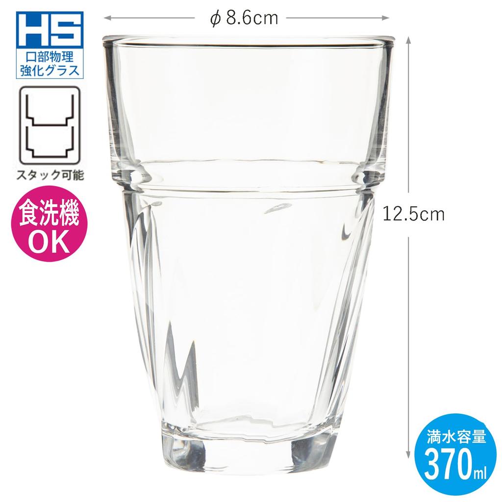 Toyo Sasaki Glass Reflection Made In Dishwasher Shatterproof Glass Tumbler Tumbler, 370ml, Japan, Safe, Cup, Glass, P-57112HS