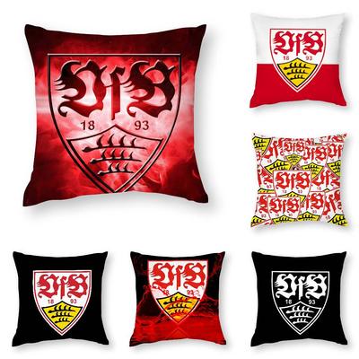 V-VfB-BES Modes S-StuttgartS Spilvendrāna 3D apdruka Poliestera šķiedra 40*40cm Mājas Dīvāna Dekoratīvs Spilvens Festivāla Dāvana